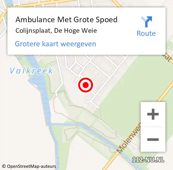 Locatie op kaart van de 112 melding: Ambulance Met Grote Spoed Naar Colijnsplaat, De Hoge Weie op 28 januari 2017 09:45