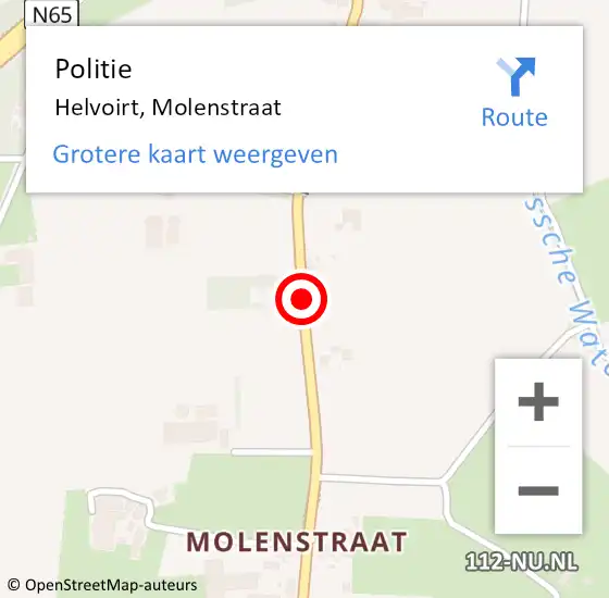 Locatie op kaart van de 112 melding: Politie Helvoirt, Molenstraat op 28 januari 2017 10:38