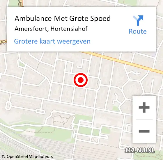 Locatie op kaart van de 112 melding: Ambulance Met Grote Spoed Naar Amersfoort, Hortensiahof op 28 januari 2017 10:42