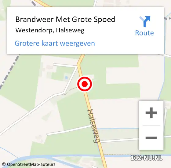 Locatie op kaart van de 112 melding: Brandweer Met Grote Spoed Naar Westendorp, Halseweg op 28 januari 2017 12:40