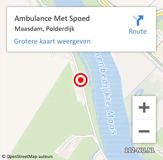 Locatie op kaart van de 112 melding: Ambulance Met Spoed Naar Maasdam, Polderdijk op 28 januari 2017 12:45