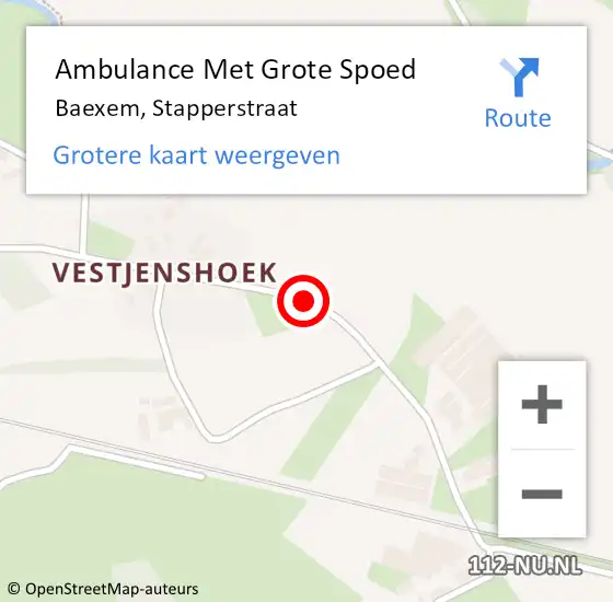 Locatie op kaart van de 112 melding: Ambulance Met Grote Spoed Naar Baexem, Stapperstraat op 28 januari 2017 13:14