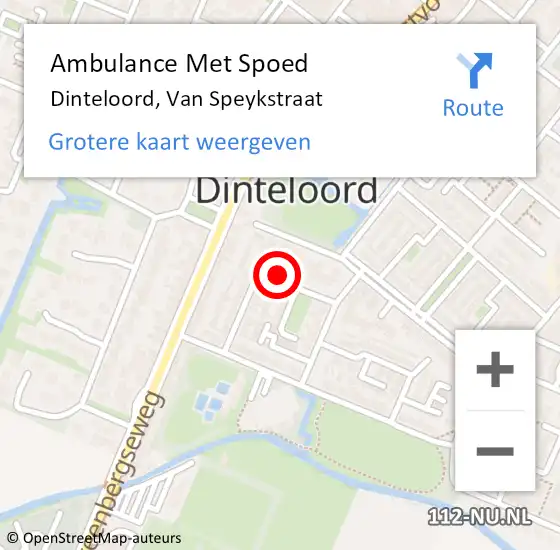 Locatie op kaart van de 112 melding: Ambulance Met Spoed Naar Dinteloord, Van Speykstraat op 28 januari 2017 14:38