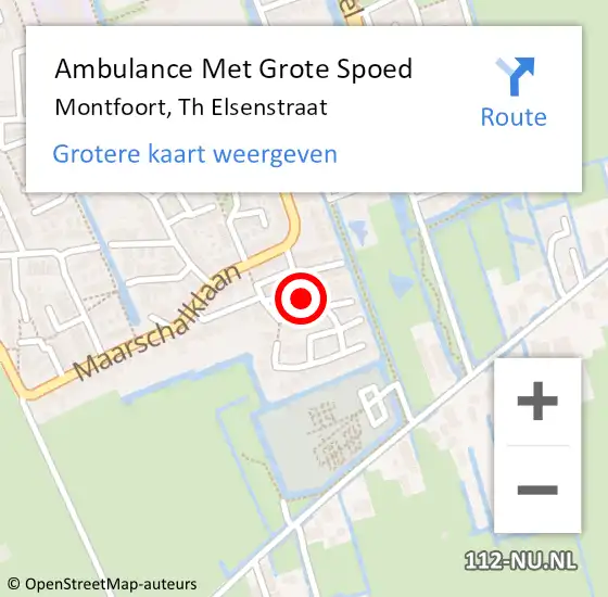 Locatie op kaart van de 112 melding: Ambulance Met Grote Spoed Naar Montfoort, Th Elsenstraat op 28 januari 2017 15:54