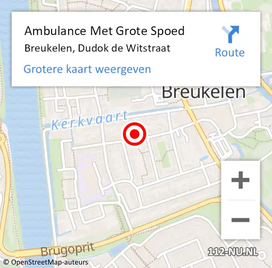 Locatie op kaart van de 112 melding: Ambulance Met Grote Spoed Naar Breukelen, Dudok de Witstraat op 28 januari 2017 17:16