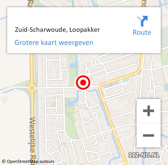 Locatie op kaart van de 112 melding:  Zuid-Scharwoude, Loopakker op 28 januari 2017 17:19