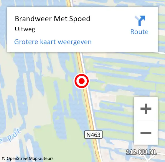 Locatie op kaart van de 112 melding: Brandweer Met Spoed Naar Uitweg op 28 januari 2017 17:47