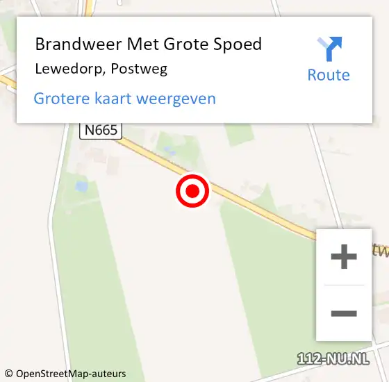 Locatie op kaart van de 112 melding: Brandweer Met Grote Spoed Naar Lewedorp, Postweg op 28 januari 2017 18:51