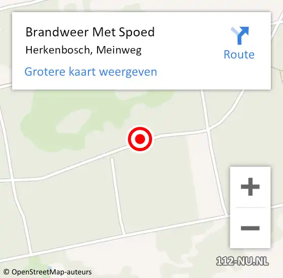 Locatie op kaart van de 112 melding: Brandweer Met Spoed Naar Herkenbosch, Meinweg op 28 januari 2017 19:28