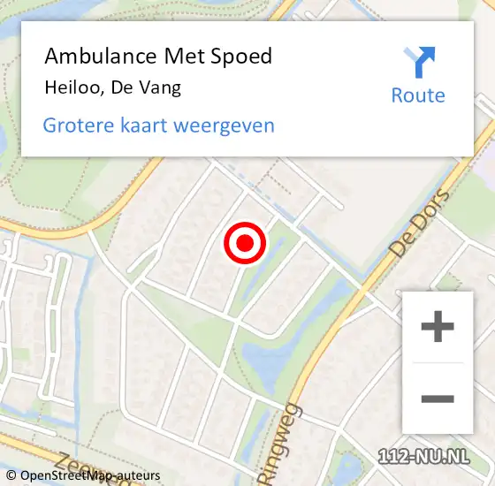 Locatie op kaart van de 112 melding: Ambulance Met Spoed Naar Heiloo, De Vang op 28 januari 2017 19:57