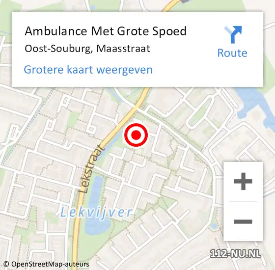 Locatie op kaart van de 112 melding: Ambulance Met Grote Spoed Naar Oost-Souburg, Maasstraat op 28 januari 2017 21:26