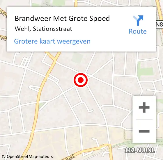 Locatie op kaart van de 112 melding: Brandweer Met Grote Spoed Naar Wehl, Stationsstraat op 9 januari 2014 10:58