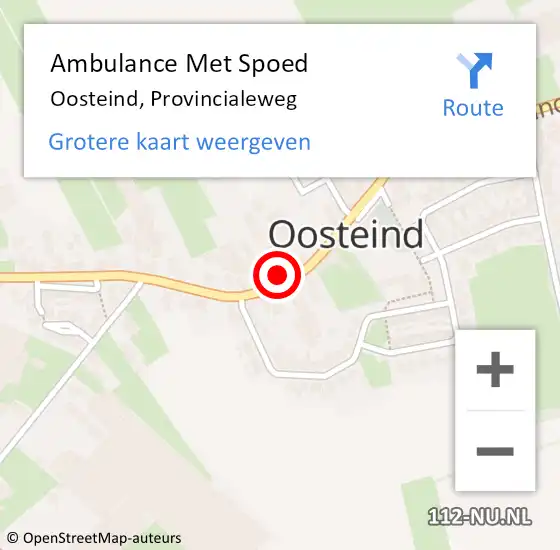 Locatie op kaart van de 112 melding: Ambulance Met Spoed Naar Oosteind, Provincialeweg op 28 januari 2017 21:59