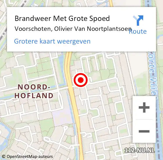 Locatie op kaart van de 112 melding: Brandweer Met Grote Spoed Naar Voorschoten, Olivier Van Noortplantsoen op 28 januari 2017 22:21