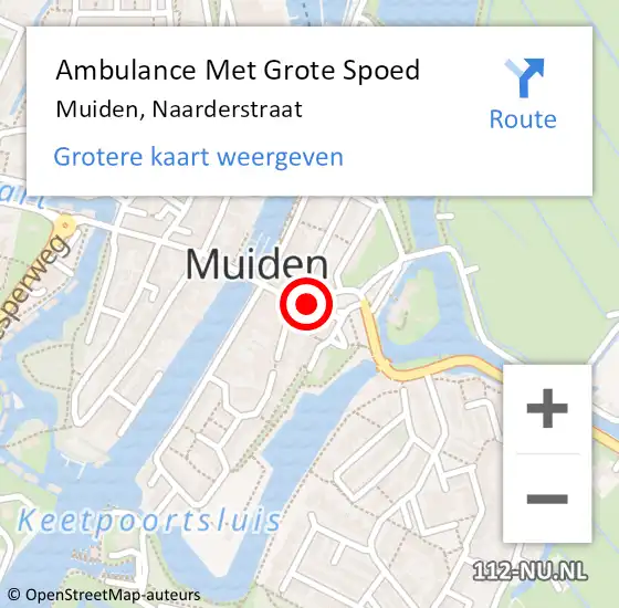 Locatie op kaart van de 112 melding: Ambulance Met Grote Spoed Naar Muiden, Naarderstraat op 9 januari 2014 11:01