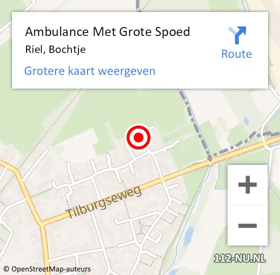 Locatie op kaart van de 112 melding: Ambulance Met Grote Spoed Naar Riel, Bochtje op 28 januari 2017 22:50