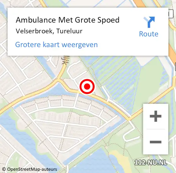 Locatie op kaart van de 112 melding: Ambulance Met Grote Spoed Naar Velserbroek, Tureluur op 28 januari 2017 22:53