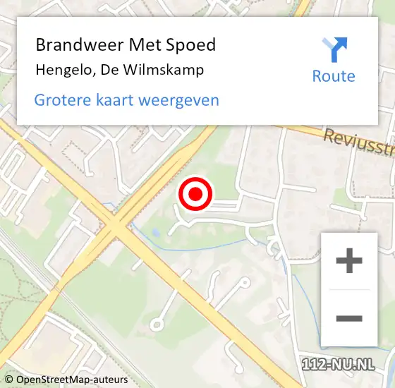 Locatie op kaart van de 112 melding: Brandweer Met Spoed Naar Hengelo, De Wilmskamp op 28 januari 2017 23:43