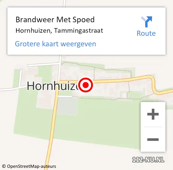 Locatie op kaart van de 112 melding: Brandweer Met Spoed Naar Hornhuizen, Tammingastraat op 28 januari 2017 23:50