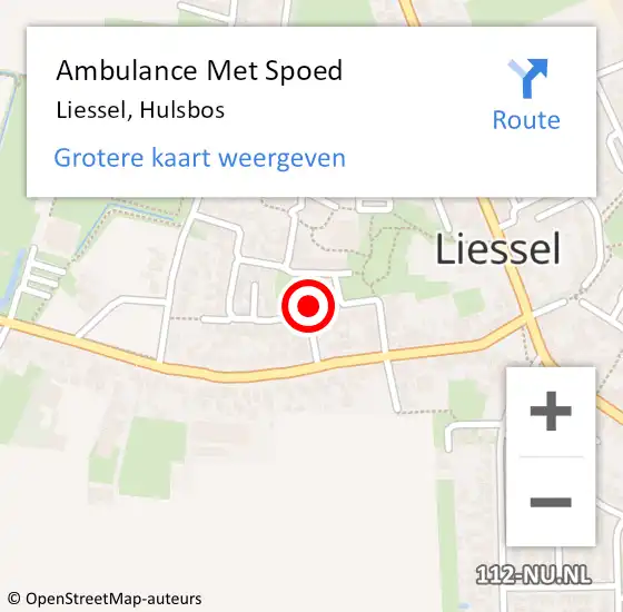 Locatie op kaart van de 112 melding: Ambulance Met Spoed Naar Liessel, Hulsbos op 29 januari 2017 00:06