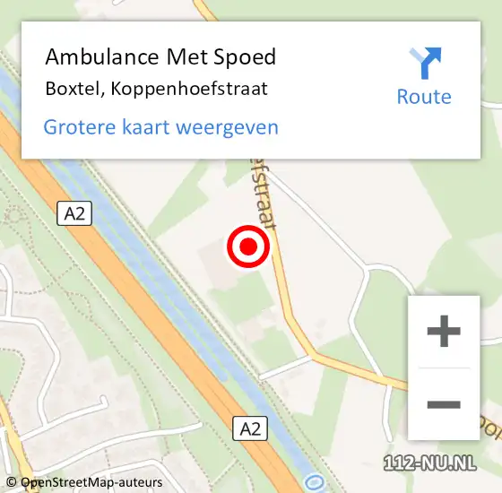 Locatie op kaart van de 112 melding: Ambulance Met Spoed Naar Boxtel, Koppenhoefstraat op 29 januari 2017 00:29