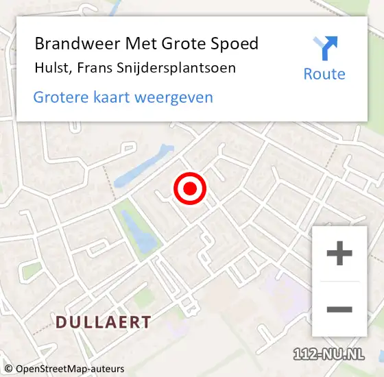 Locatie op kaart van de 112 melding: Brandweer Met Grote Spoed Naar Hulst, Frans Snijdersplantsoen op 29 januari 2017 00:36