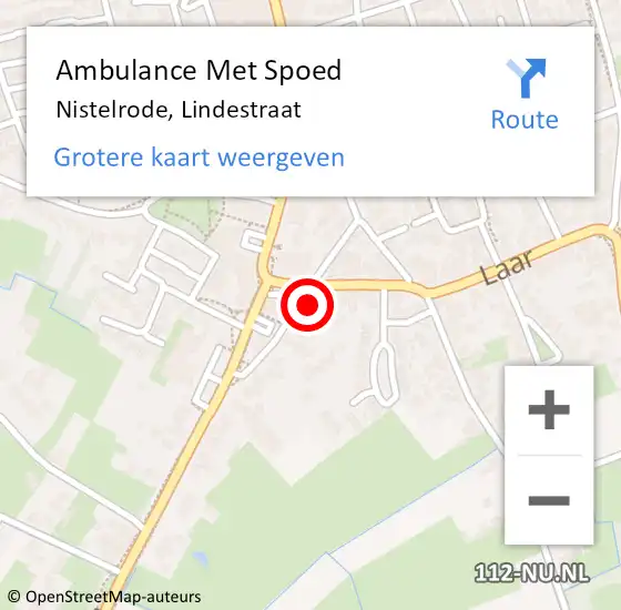 Locatie op kaart van de 112 melding: Ambulance Met Spoed Naar Nistelrode, Lindestraat op 29 januari 2017 00:44