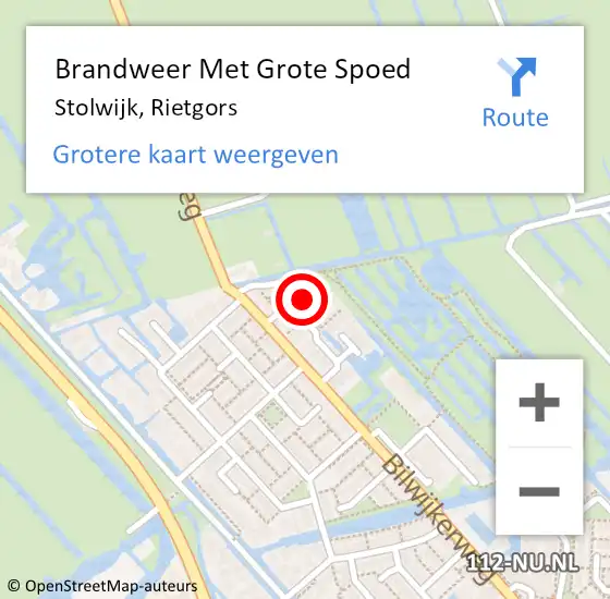 Locatie op kaart van de 112 melding: Brandweer Met Grote Spoed Naar Stolwijk, Rietgors op 29 januari 2017 02:23