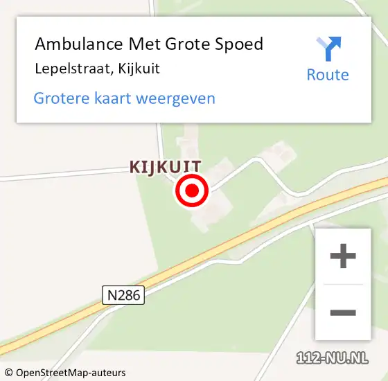 Locatie op kaart van de 112 melding: Ambulance Met Grote Spoed Naar Lepelstraat, Kijkuit op 29 januari 2017 02:53