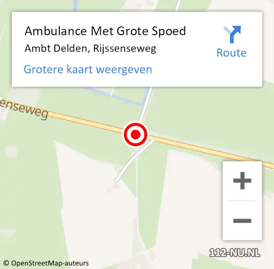 Locatie op kaart van de 112 melding: Ambulance Met Grote Spoed Naar Ambt Delden, Rijssenseweg op 29 januari 2017 03:04