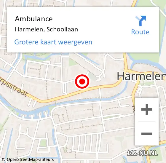 Locatie op kaart van de 112 melding: Ambulance Harmelen, Schoollaan op 29 januari 2017 04:18