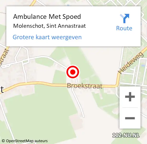 Locatie op kaart van de 112 melding: Ambulance Met Spoed Naar Molenschot, Sint Annastraat op 29 januari 2017 09:16