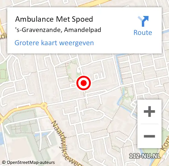 Locatie op kaart van de 112 melding: Ambulance Met Spoed Naar 's-Gravenzande, Amandelpad op 29 januari 2017 10:23