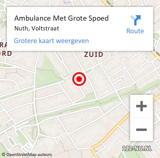 Locatie op kaart van de 112 melding: Ambulance Met Grote Spoed Naar Nuth, Voltstraat op 29 januari 2017 11:39