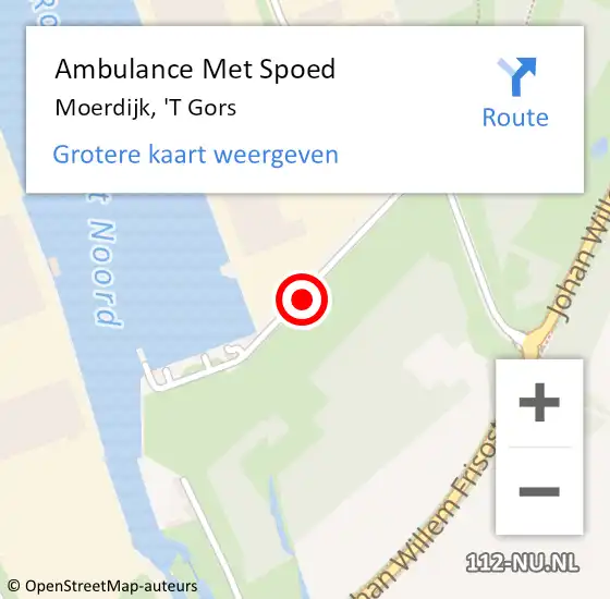Locatie op kaart van de 112 melding: Ambulance Met Spoed Naar Moerdijk, 'T Gors op 29 januari 2017 14:09