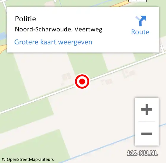 Locatie op kaart van de 112 melding: Politie Noord-Scharwoude, Veertweg op 29 januari 2017 14:51