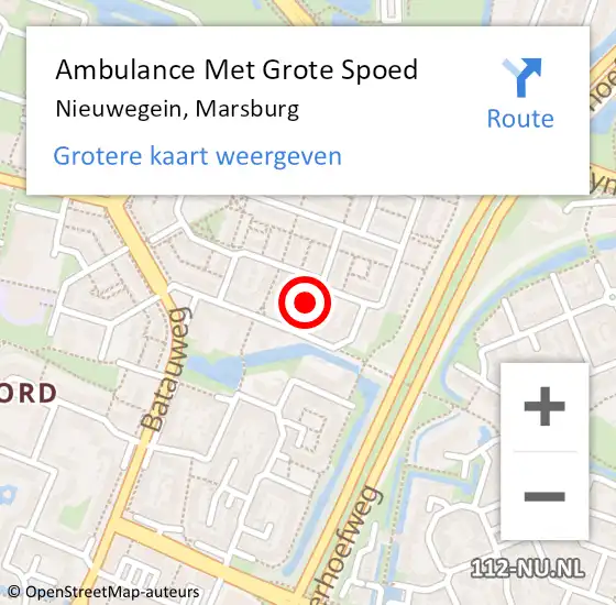 Locatie op kaart van de 112 melding: Ambulance Met Grote Spoed Naar Nieuwegein, Marsburg op 29 januari 2017 16:06