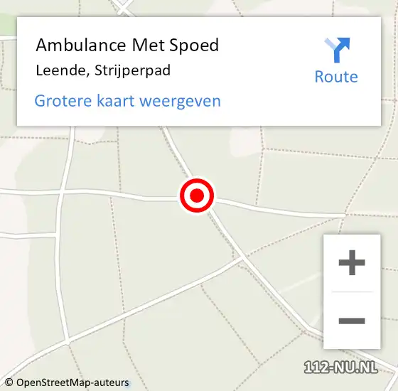 Locatie op kaart van de 112 melding: Ambulance Met Spoed Naar Leende, Strijperpad op 29 januari 2017 16:41