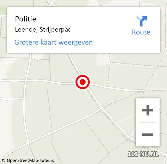 Locatie op kaart van de 112 melding: Politie Leende, Strijperpad op 29 januari 2017 16:44