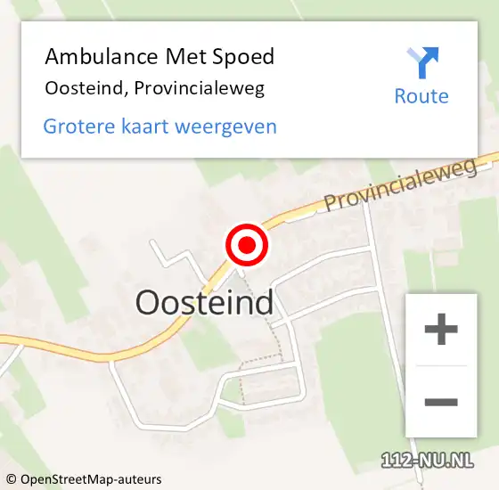 Locatie op kaart van de 112 melding: Ambulance Met Spoed Naar Oosteind, Provincialeweg op 29 januari 2017 18:30