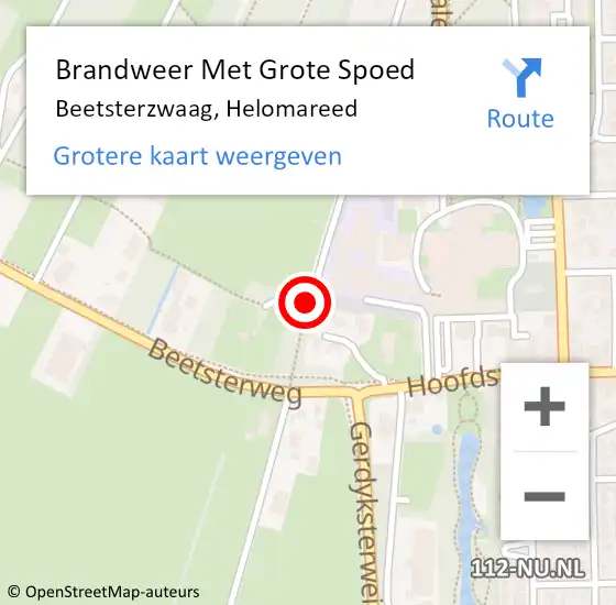 Locatie op kaart van de 112 melding: Brandweer Met Grote Spoed Naar Beetsterzwaag, Helomareed op 29 januari 2017 18:31