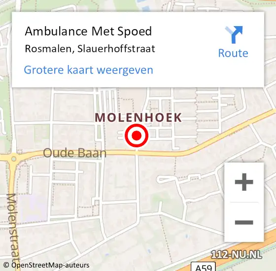 Locatie op kaart van de 112 melding: Ambulance Met Spoed Naar Rosmalen, Slauerhoffstraat op 29 januari 2017 18:52