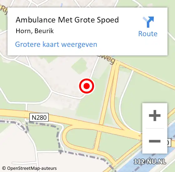 Locatie op kaart van de 112 melding: Ambulance Met Grote Spoed Naar Horn, Beurik op 29 januari 2017 19:15