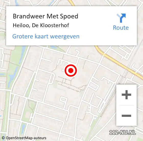 Locatie op kaart van de 112 melding: Brandweer Met Spoed Naar Heiloo, De Kloosterhof op 29 januari 2017 19:57