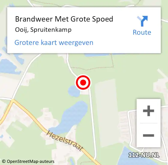 Locatie op kaart van de 112 melding: Brandweer Met Grote Spoed Naar Ooij, Spruitenkamp op 29 januari 2017 21:02