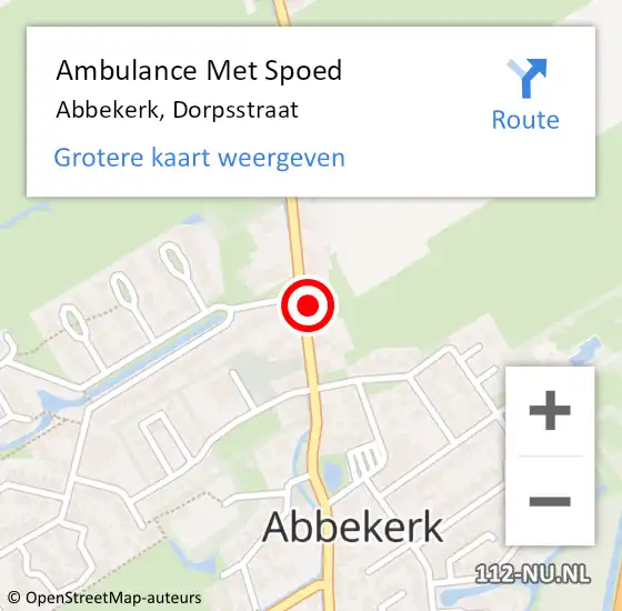 Locatie op kaart van de 112 melding: Ambulance Met Spoed Naar Abbekerk, Dorpsstraat op 29 januari 2017 21:12