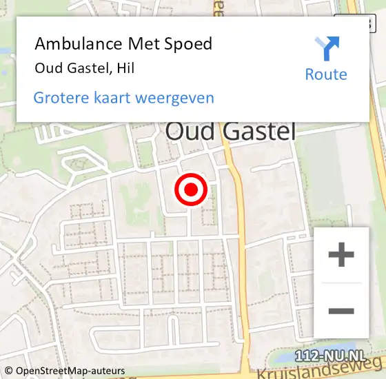 Locatie op kaart van de 112 melding: Ambulance Met Spoed Naar Oud Gastel, Hil op 29 januari 2017 21:19