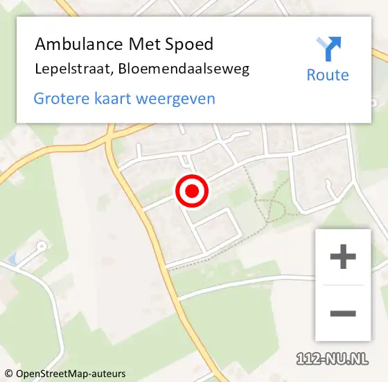 Locatie op kaart van de 112 melding: Ambulance Met Spoed Naar Lepelstraat, Bloemendaalseweg op 30 januari 2017 01:23