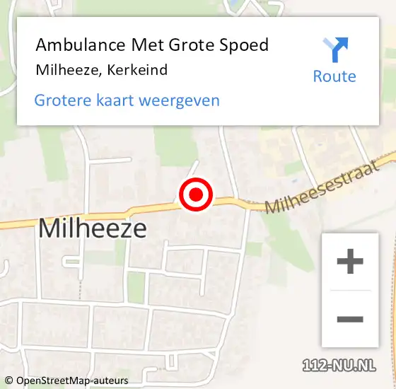 Locatie op kaart van de 112 melding: Ambulance Met Grote Spoed Naar Milheeze, Kerkeind op 30 januari 2017 04:03