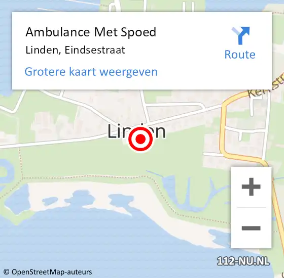 Locatie op kaart van de 112 melding: Ambulance Met Spoed Naar Linden, Eindsestraat op 30 januari 2017 05:51